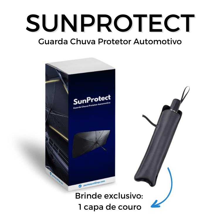 Sun Protect - Guarda Chuva Protetor Automotivo + BRINDE Capinha de Couro Exclusiva