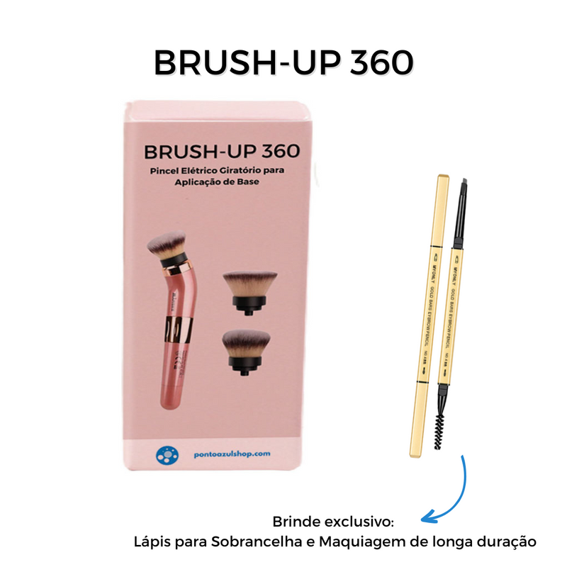 Brush-Up 360 - Pincel Elétrico Giratório para Aplicação de Base + BRINDE EXCLUSIVO: Lápis de Longa Duração