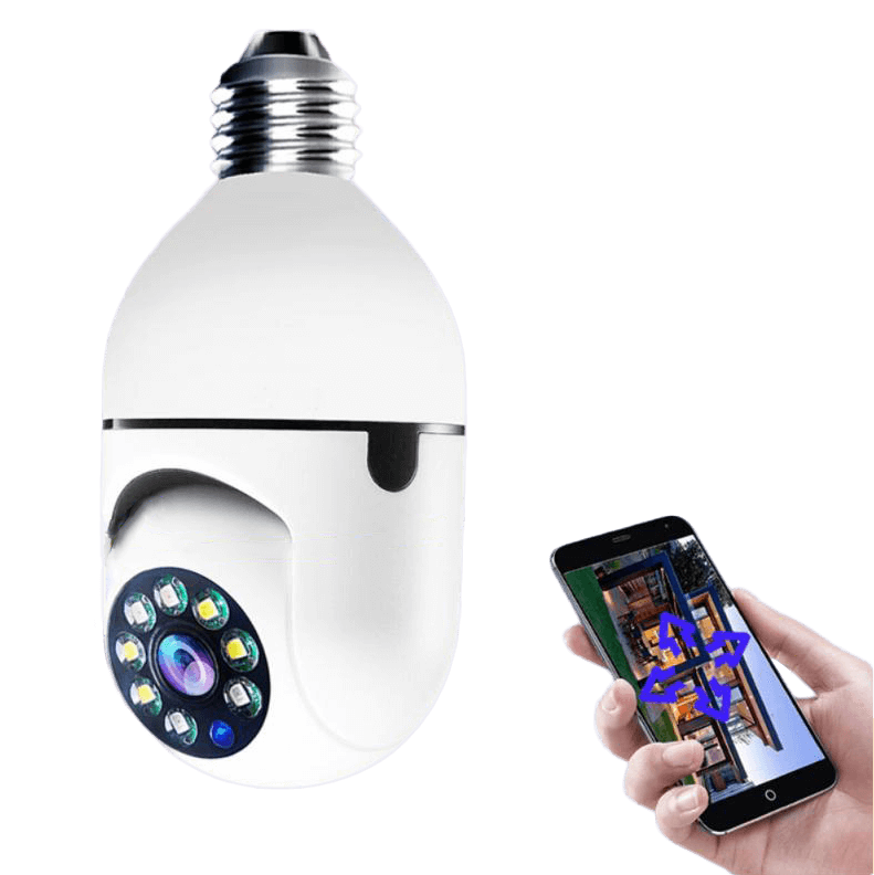 SafeCam - Câmera Bulbo de Lâmpada com Rotação 360° Full HD e Controle via Aplicativo